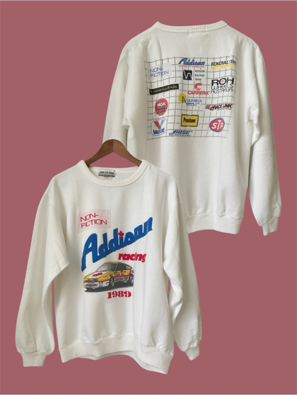 Vintage 1989 Motorsport Racing Sweatshirt Made in Canada Graphic Crewneck XL